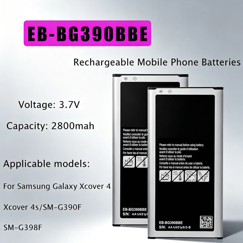 Batería de EB-BG390BBE, baterías de teléfono móvil de 2800mAh para Samsung Galaxy Xcover 4 Xcover 4s SM-G390F SM-G398F, celda de repuesto