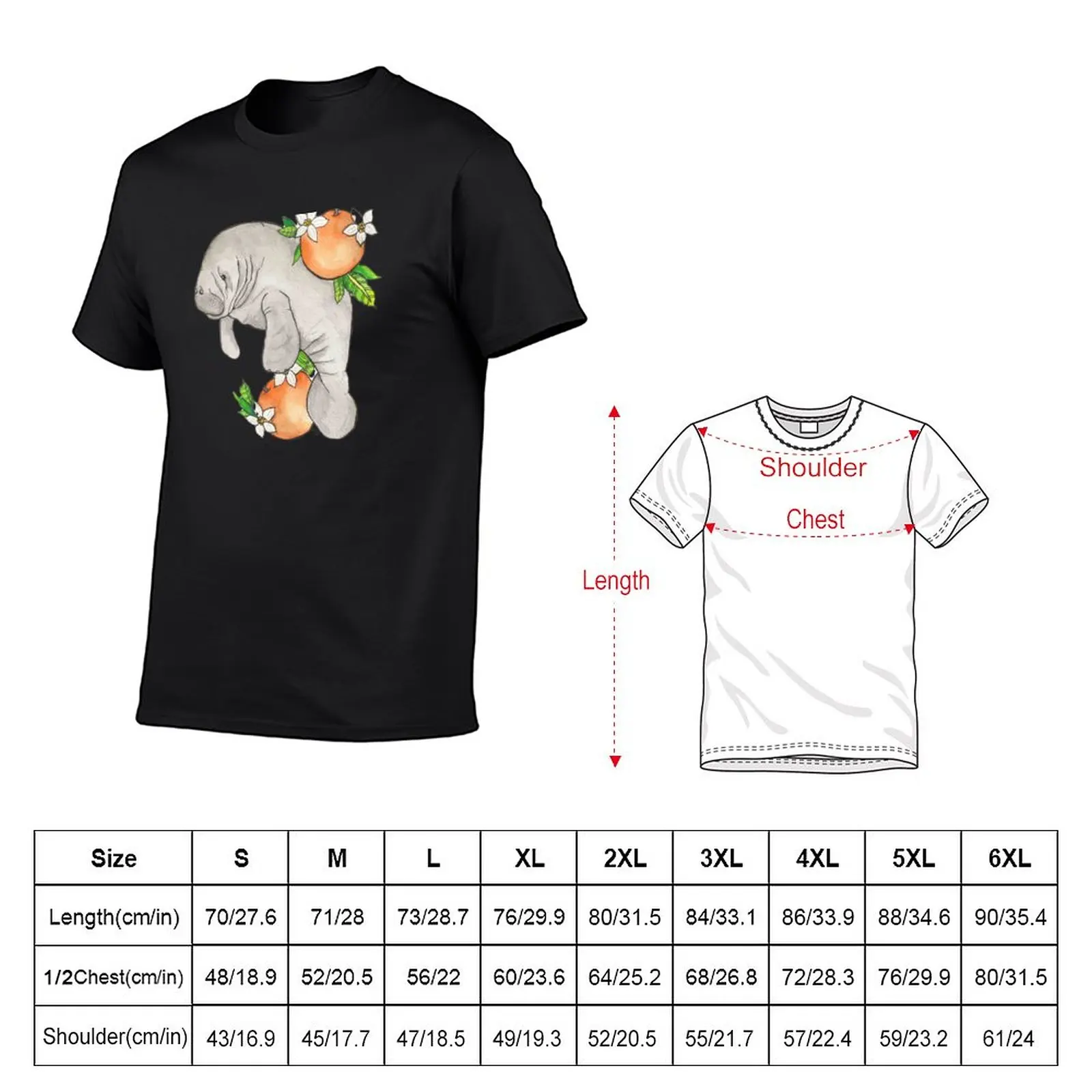 Manatee (Trichechus manatus) T-Shirt vintage clothes funnys hippie clothes customizeds plain t shirts men