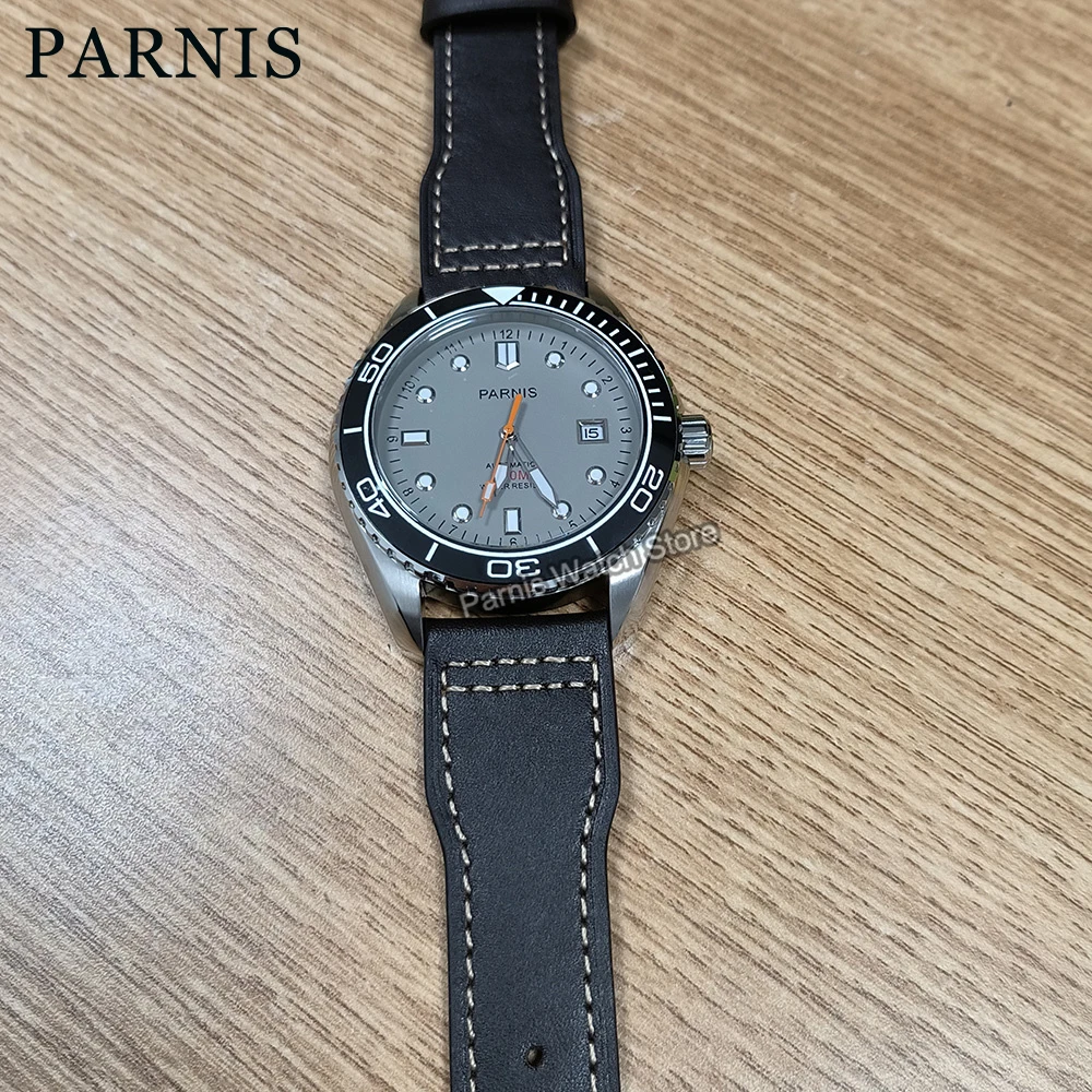 

42mm Parnis 21 Jewels Automatic Luminous Mark Sapphire Crystal Boys Mens Watch 5ATM Waterproof