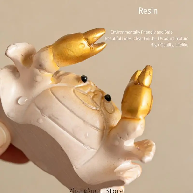 Thermal Color Changing Crabs Figurine Handcrafted Resin Craft Animal Statue  Tea Pet Ornament For Tea Ceremony Decors 3XUF
