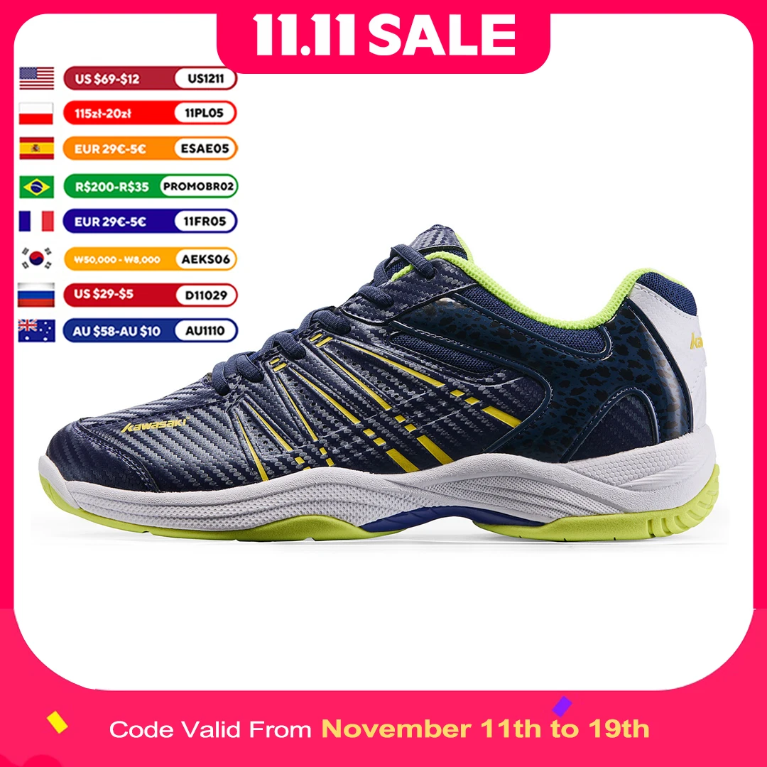 

Kawasaki K-065D New Color Badminton shoes Man Women Anti-torsional Cushioning Men's Tennis Shoes For Training