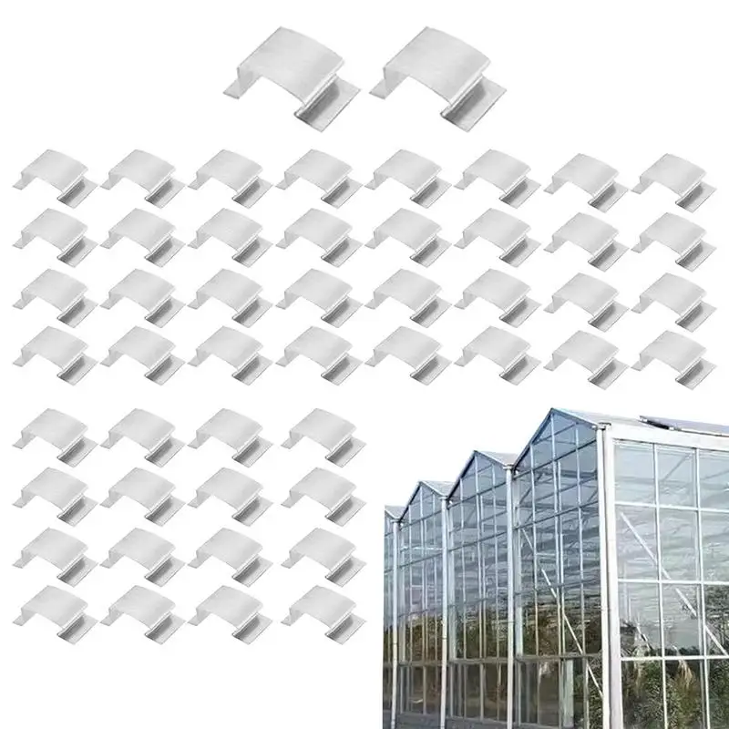

Green House Clips 50 Pieces Stainless Steel G Greenhouse Clips G-Shaped Spring Repair Tool Fixing Garden Accessories For Window