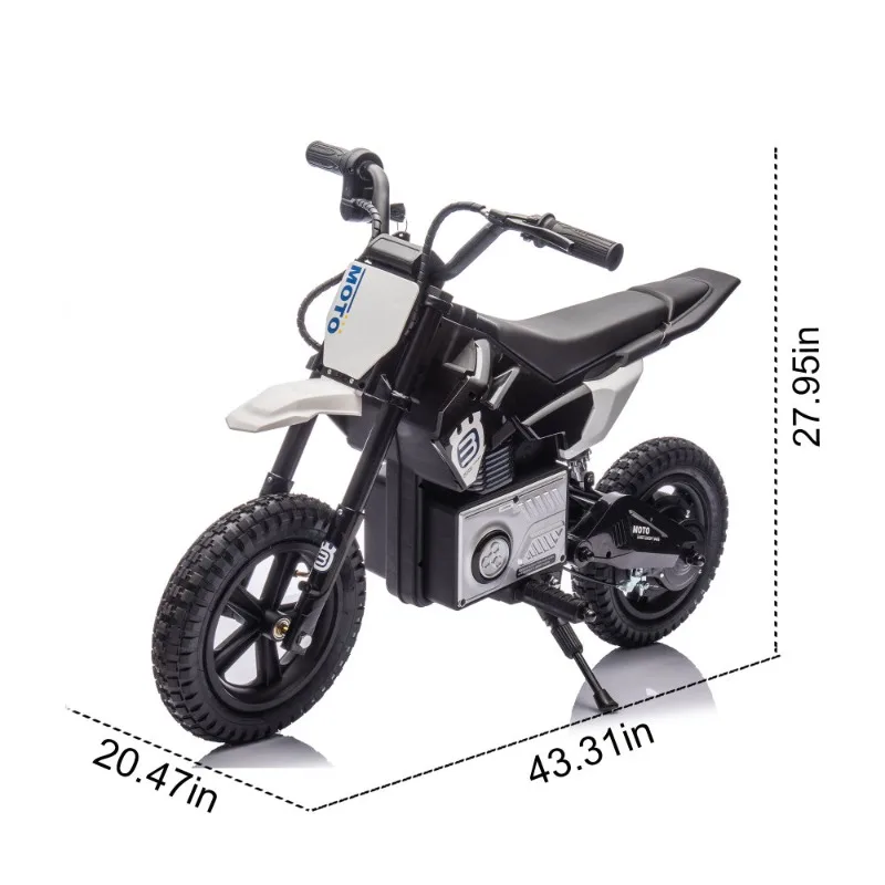24V Kids Ride On Electric Toy Motocross Motorcycle,200W Hub Motor,Adjustable Speed,LED Lamp,Bluetooth,Music,For Kids Aged 5-12