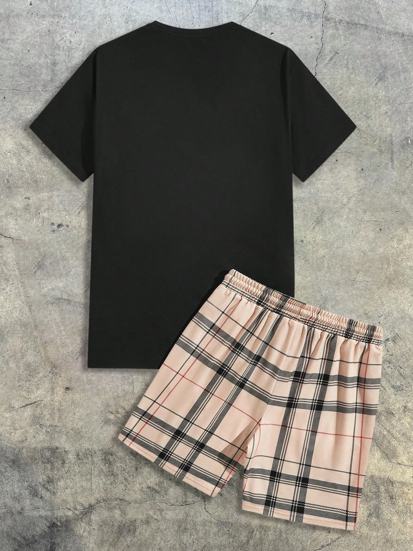 2026 Summer Men's Short-Sleeved Shorts Set with Bear Print Breathable Lightweight Casual Fashionable Outdoor Men's Clothing