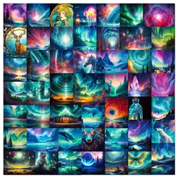 10/50Pcs Dreamy Colorful Northern Lights Graffiti Stickers DIY Stationery Scrapbook Travel Luggage Skateboard Decoration Sticker