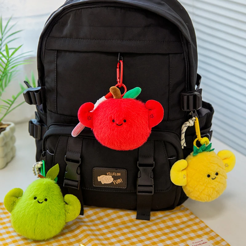 Hurtownia: Urocze, małe, pluszowe zawieszki w kształcie owoców (12 cm) - cytryna, banan, gruszka, awokado - breloczek do kluczy, ozdoba do plecaka, prezent.