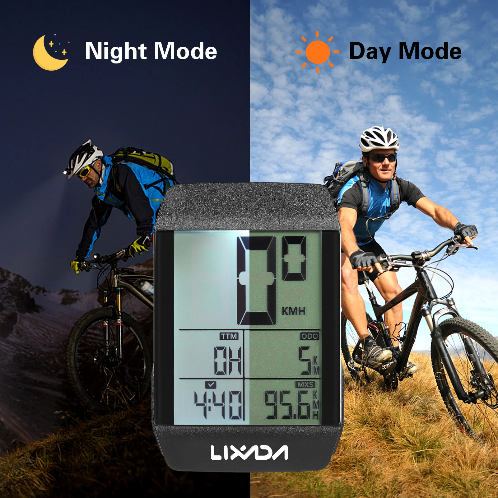 LIXADA Wireless Bike Computer Waterproof Bicycle Speedometer Odometer with LED Backlight Speed Meter Cycling Speedometer