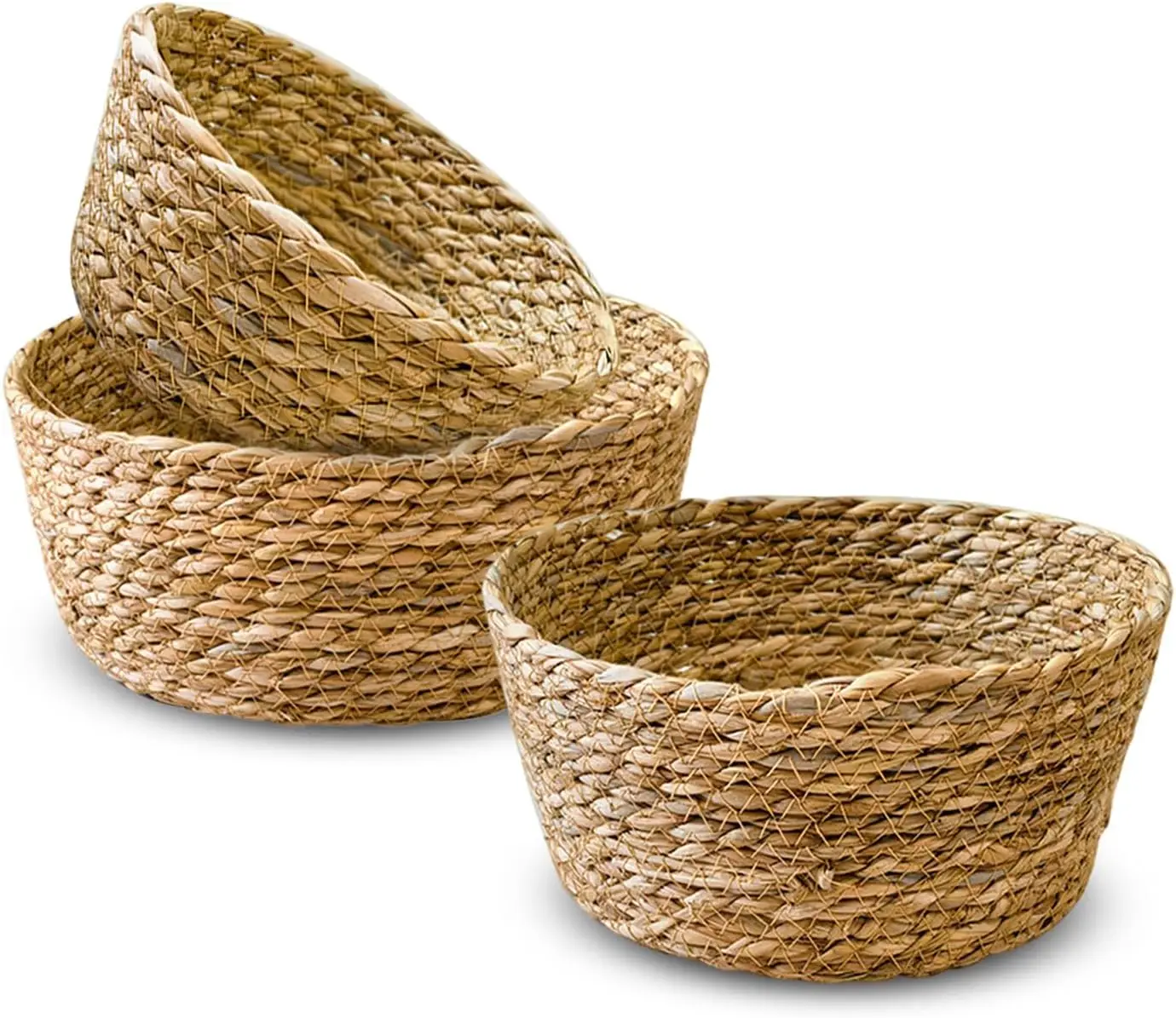 Decorative Storage Baskets Set Of 3 Unique Woven Baskets For Home Garden Organization And Style
