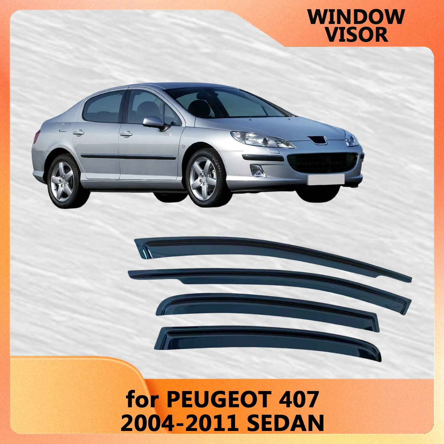 

Оконный козырек для PEUGEOT 407 2004 2005 2006 2007 2008 2009 2010 2011 SEDAN Weathershied дверной козырек ветрозащитный козырек от дождя боковые