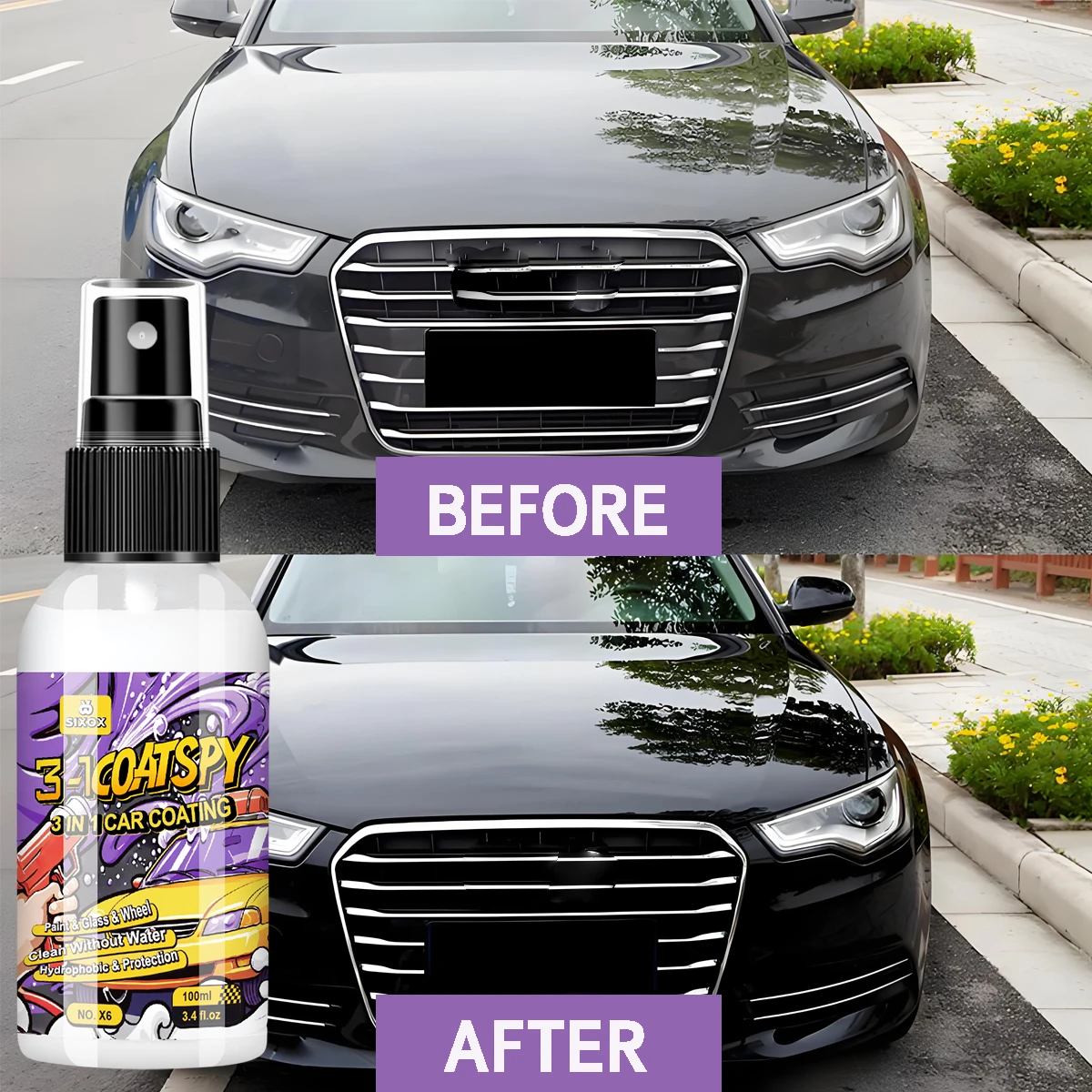 

3 в 1, автомобильное керамическое нанопокрытие, жидкокристаллический гидрофобный слой, полировальная краска, средство для покрытия автомобиля, покрытие Nanos X6