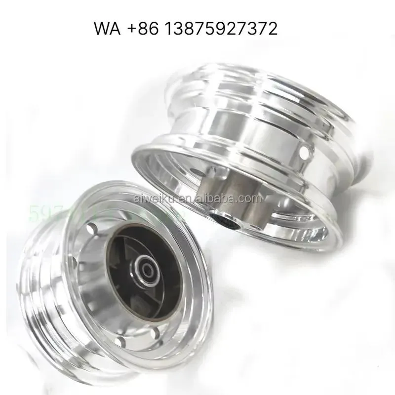 Wmwmnu for 8 Inch 2.75-8 Front 3.50-8 Rear Electroplate Plating Rims Aluminum Wheel Hub Bike for Small Monkey Motorcycle