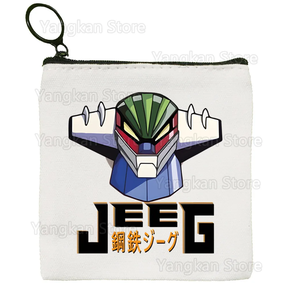 Kotetsu Jeeg Robot Anime Mechas 02 Steel Jeeg Robot Canvas Coin Purse Small Square Key Storage Card Cartoon Coin Bag