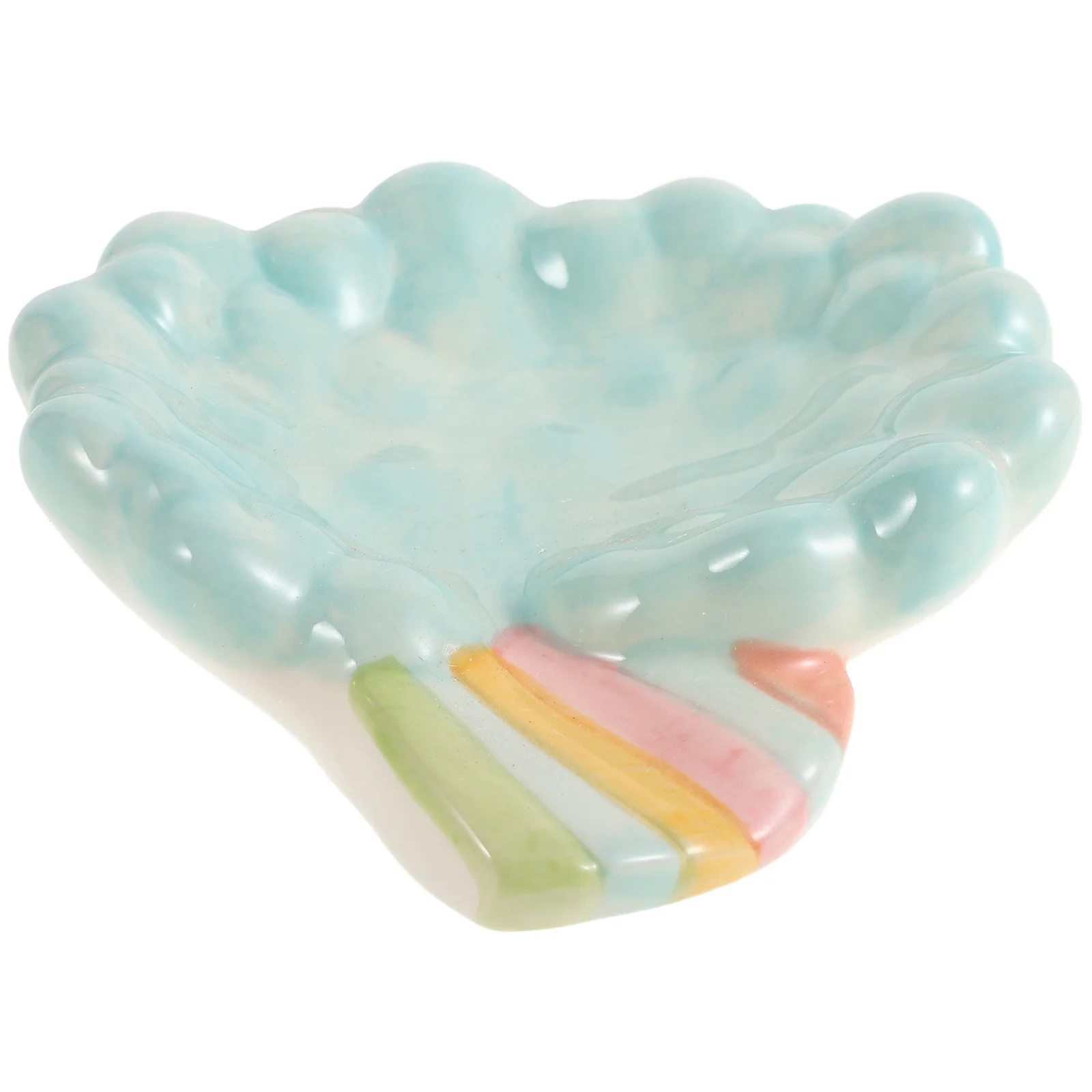 

Jewelry Ceramic Plate Holder Bathroom Vanity Tray Clouds Dish Trinket Decorative