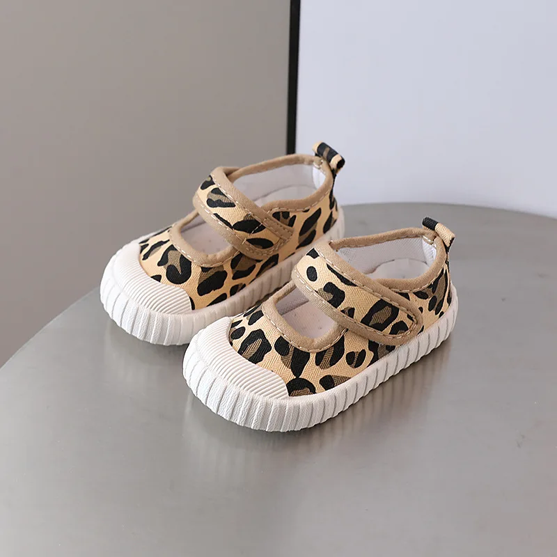 Kids Shoes Girls Shoes Children Cute Sweet Canvas Casual Shoes Fashion Leopard Plaid Soft Flats Girls Toddler Girls Shoes 21-32