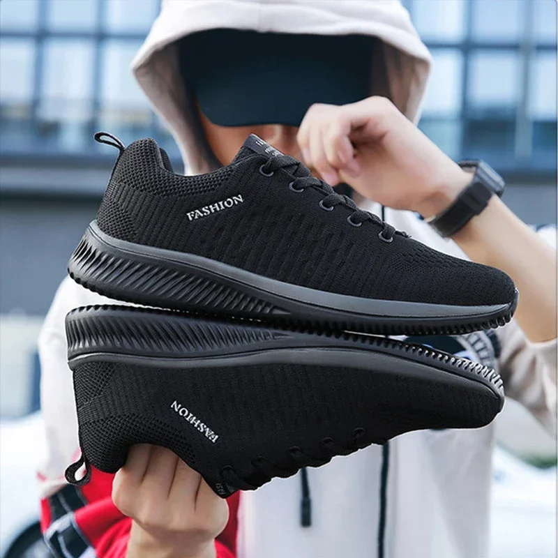 Men Running Walking Knit Shoes Fashion Casual Sneakers Breathable Sport Athletic Gym Lightweight Men Sneakers Casual Shoes