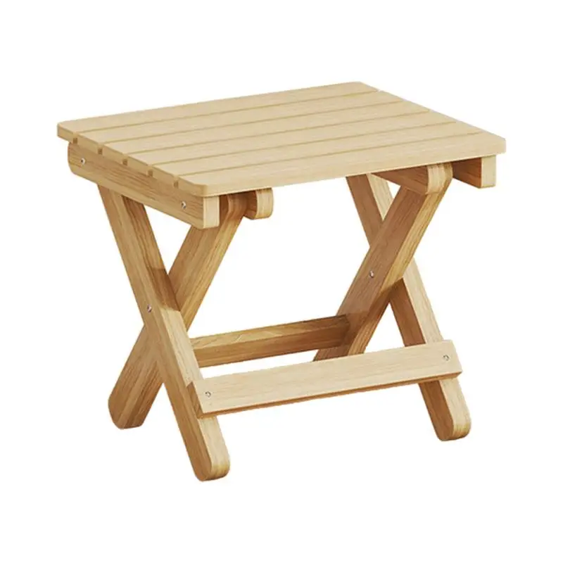 

Step Stools Portable Wooden Stool Chair Lightweight Portable Wooden Fold Up Stool Foldable Footstool Camping Accessories For