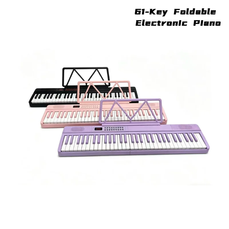 61-Key Portable Digital Piano Keyboard Professional Synthesizer Musical Instrument Built-in Teaching Modes Electronic Keyboard