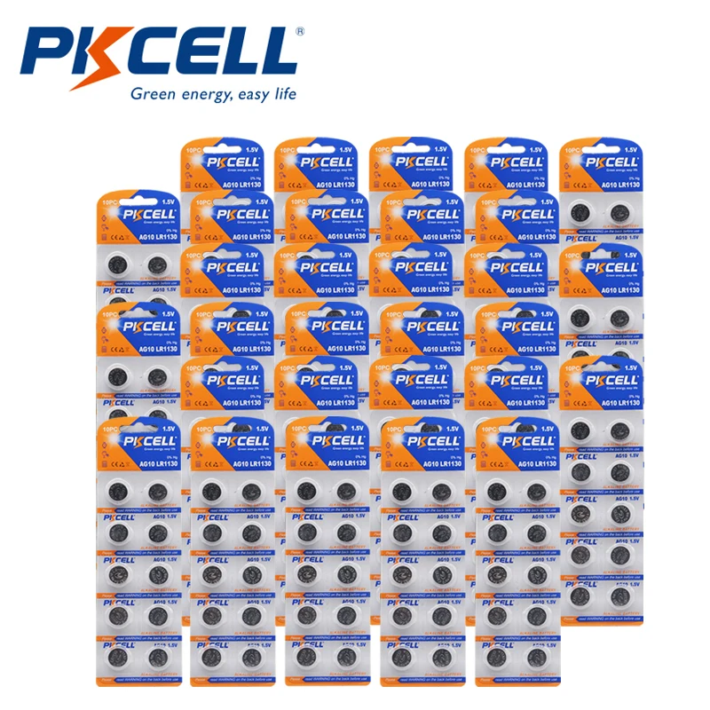 1000PCS/100PACKS 1.5V AG10 Alkaline Battery AG10 LR1130 LR54 V10GA Battery Alkaline Button Coin Cell For Swatch Toys Games