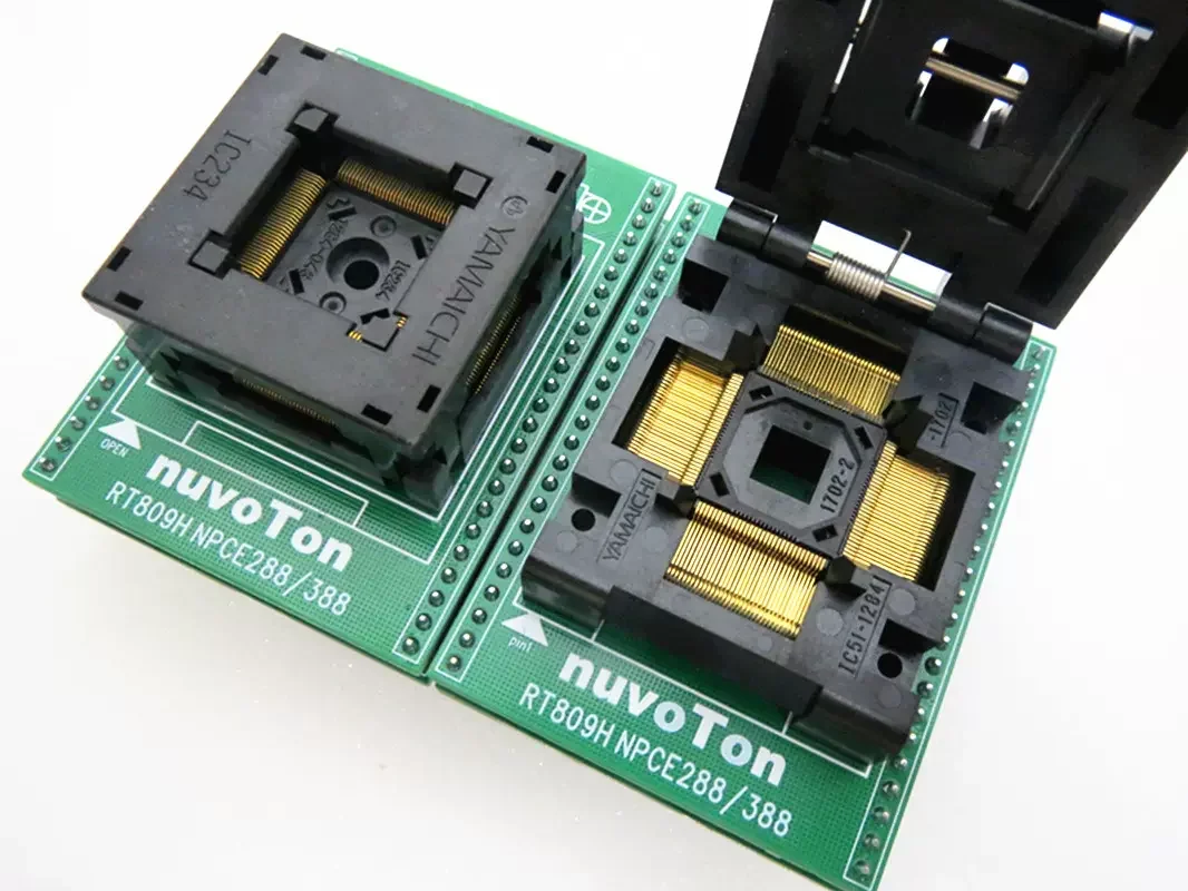 Clamshell RT809H EC-NPCE288 NPCE388 LQFP128 Test Sockets Chip Read/Write Sockets Burn-in Socketstest bench