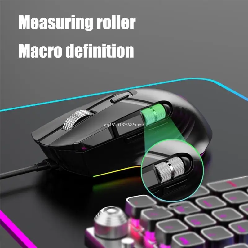 High Precise Wire Gaming Mouse With 1200-12400DPI Customizable ARGB Lighting Type Wire Precise Mouse Superior Control