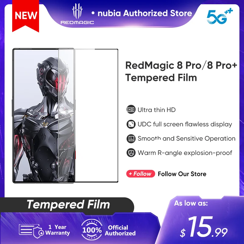 Screen Protector Film Tempered Glass Film for RedMagic 8 Pro & RedMagic 8 Pro+ Plus