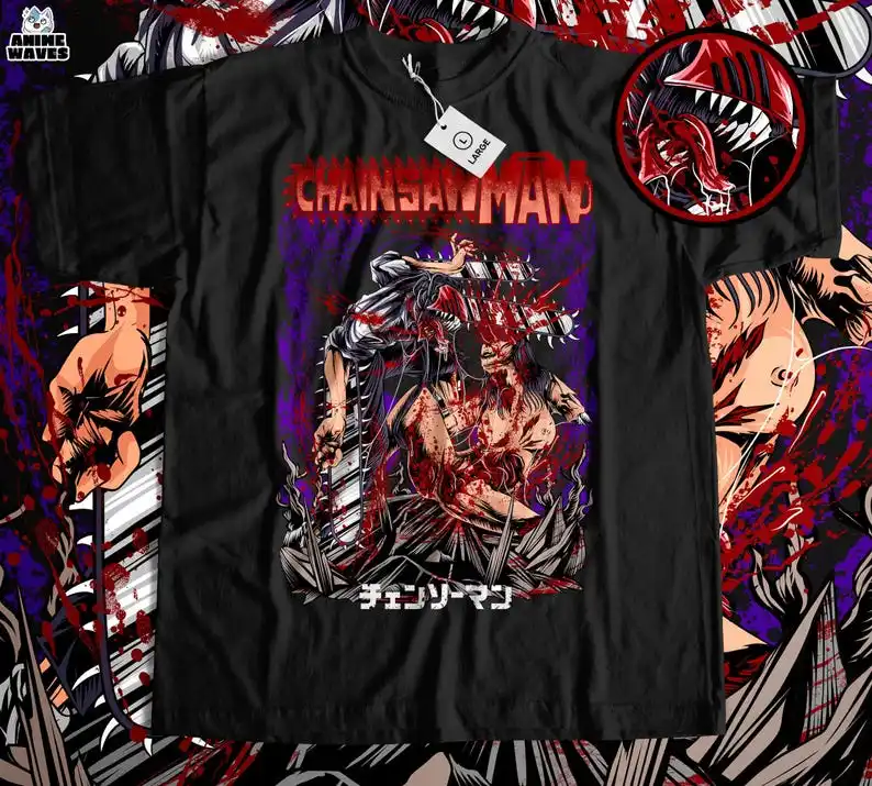 Japanese Demon Warrior Unisex T-shirt - Anime Manga Dark Fantasy Tee, Supernatural Hunter Art, Otaku Streetwear Clothing