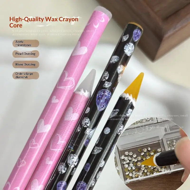 Nail Art Dotting Crayon Rhinestone Picker Contactless Pick Up Tool For Crystal Wax Pencil For Stones Nails Accessories And Tools