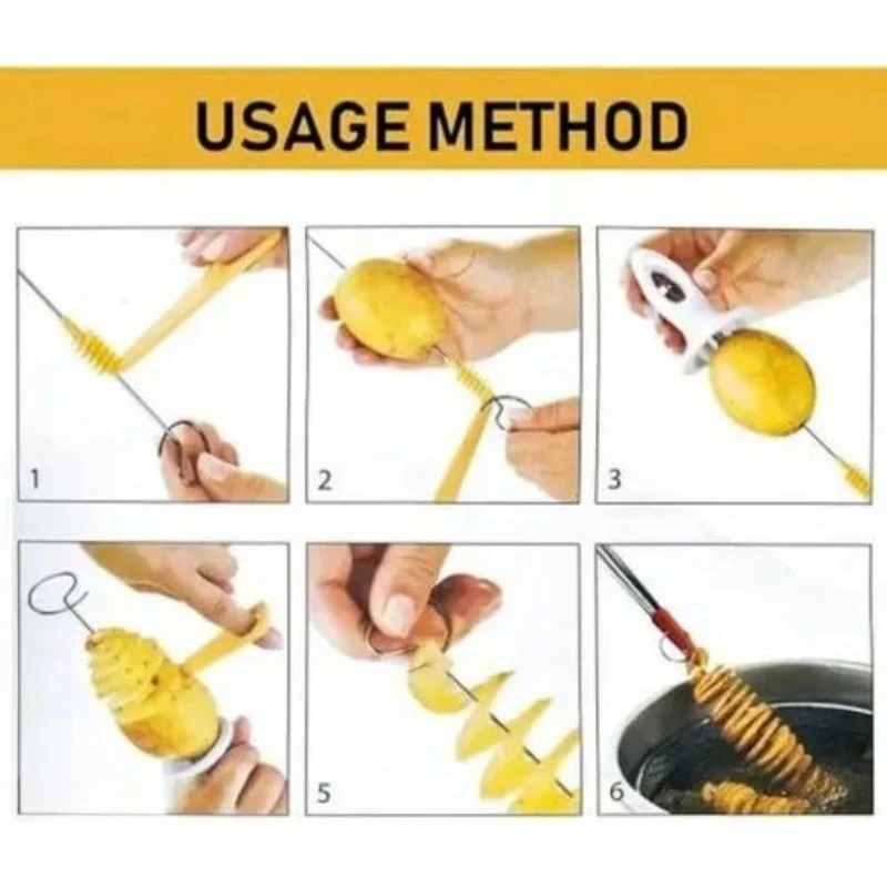 DIY Spiral Potato Cutter Vegetable Cucumber Spiralizer Kitchen  BBQ Cooking Tools Carrot Zucchini Multi-Function Slicing Tool image 6
