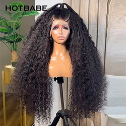 400 Density Water Wave 13x6 HD Transparent Lace Wig Double Drawn Glueless Curly Human Hair Wig Pre Plucked 360 Full Lace Wig