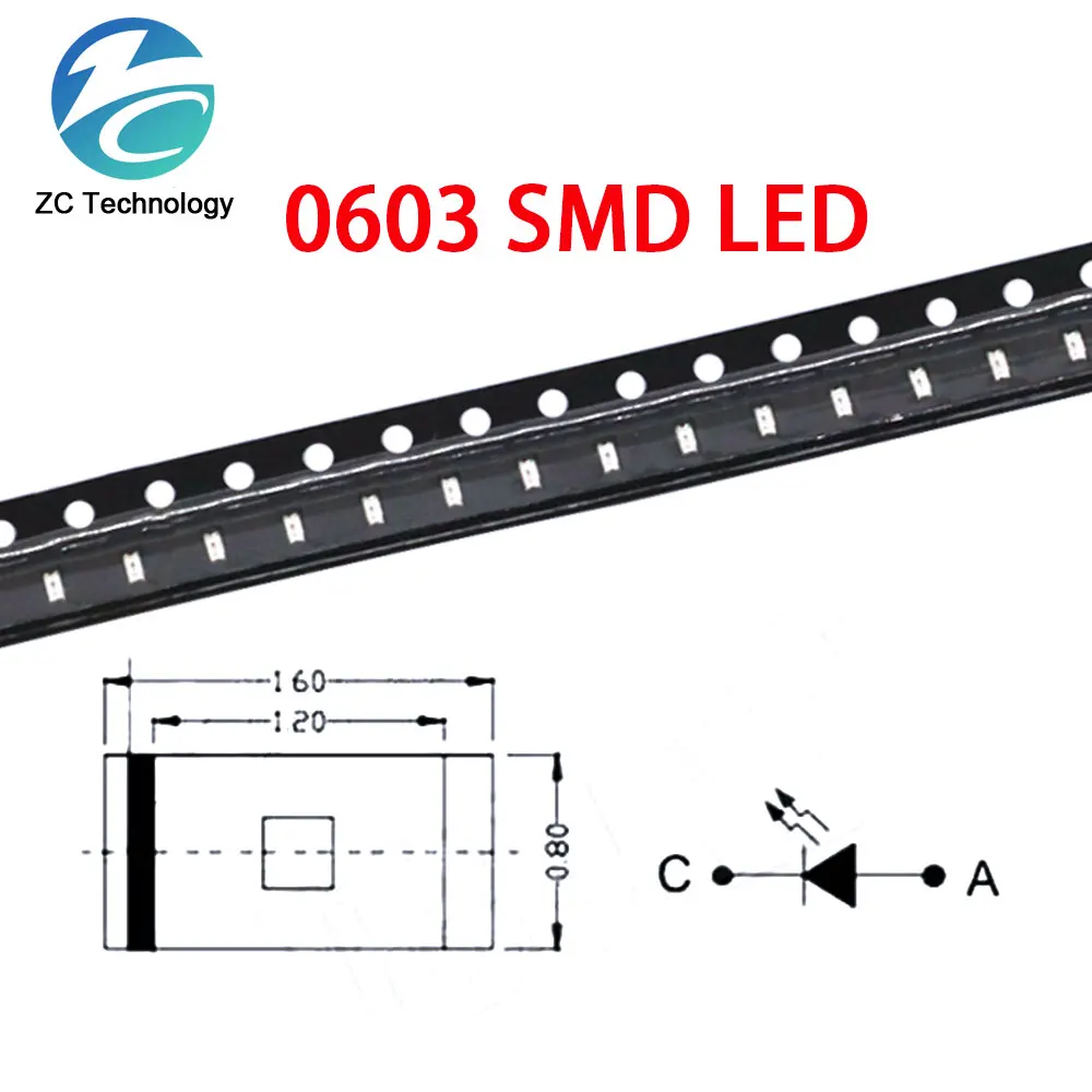20/100PCS 5 Colors 0603 0805 1206 SMD LED Red Yellow Green White BlueLight Emitting Diode Clear LED Diode Light 100pcs/lot image 4
