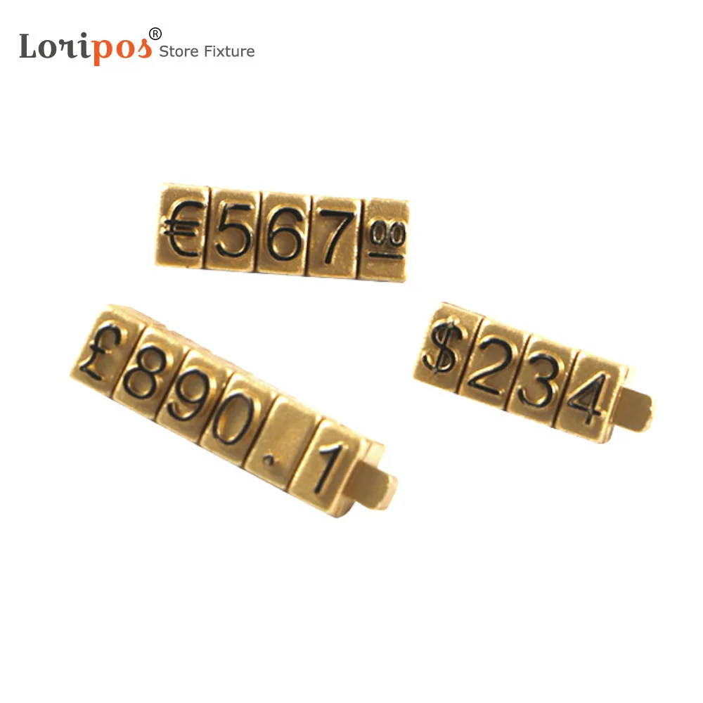 Jewelry Number Price Tag Set Store Display Plastic Dollar Euro Pound Retail Shop Clothes Phone Laptop Showcase Counter 3x5mm