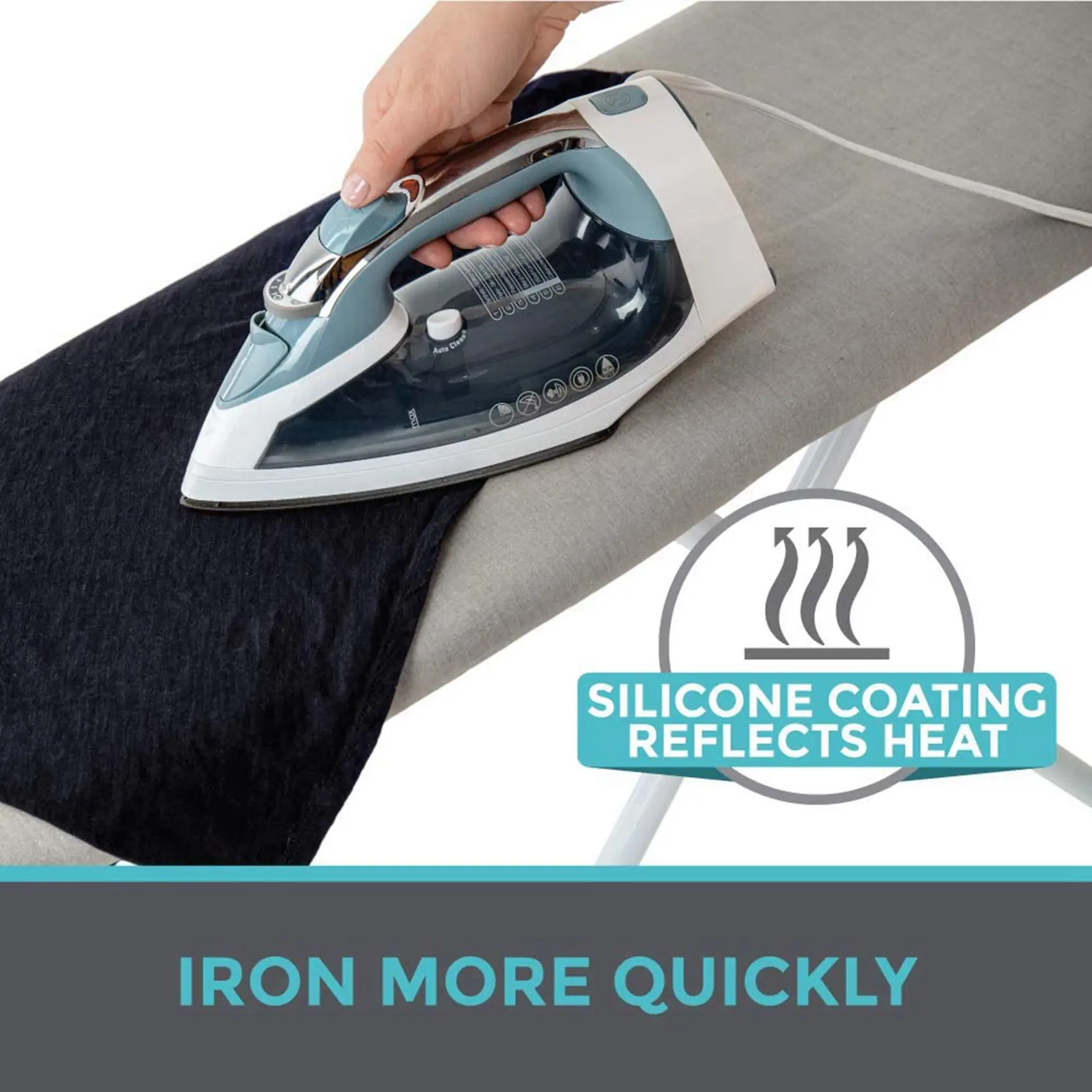 AB42-2X Reflective Ironing Board Cover With Two Nylon Sticker Straps Boards Scorching And Staining Elastic Edge Covers