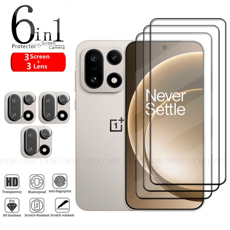 6-in-1 For Oneplus 15 Glass For Oneplus 15 Tempered Glass Protective 9H Full Cover Glue Screen Protector Oneplus 15 Lens Glass