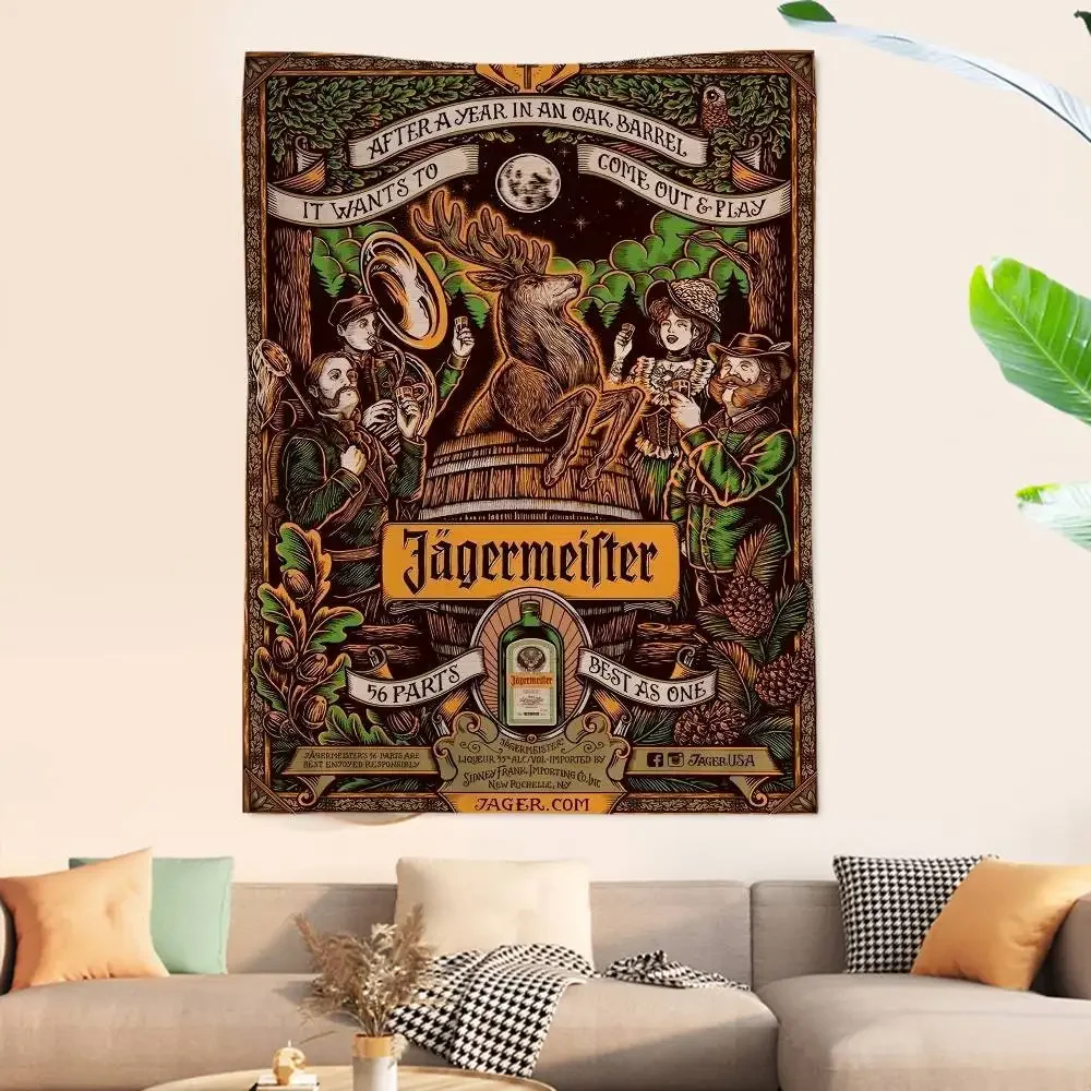 J-Jagermeister أنيمي أنيمي نسيج معلق التارو الهبي جدار السجاد النوم ديكور المنزل #1