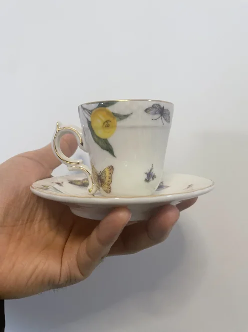1pc Lemon Espresso Cups,Elegant Tea Set European Style,Europe Tea Cup And Saucers Set,Ceramic Mug Coffee Cup Set Dessert Plate