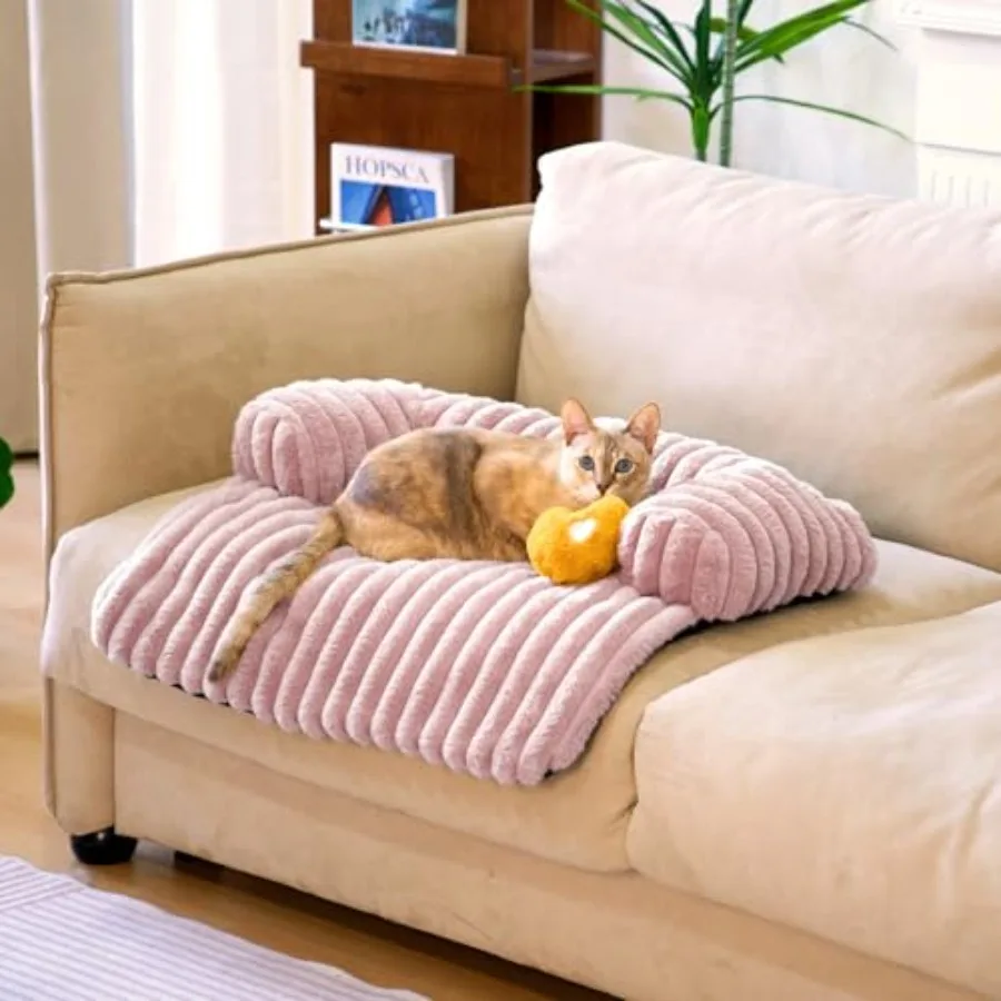 

Pet Couch Cover for Sofa Calming Dog Bed for Couch Fluffy Plush Cat Bed Mat for Furniture Protector for Dogs and Kitten 27×24 i
