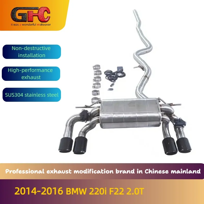 

Бренд GFC для BMW 220i F22 2.0T SUS304 Высокопроизводительная выхлопная система с регулируемым клапаном Catback 2016-2022 гг., с глушителем и наконечниками
