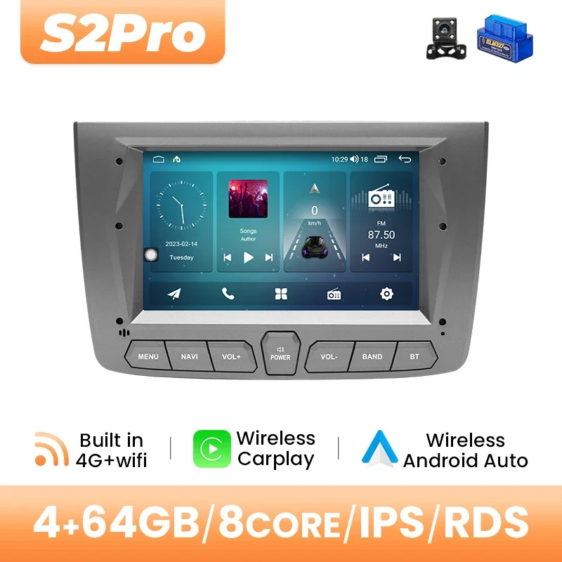 Draadloze Carplay Autoradio Speler Voor Alfa Romeo Mito 2008-2012 AI Voice Android 14 4G Wifi DSP IPS RDS GPS 8 GB 128 GB Navigatie