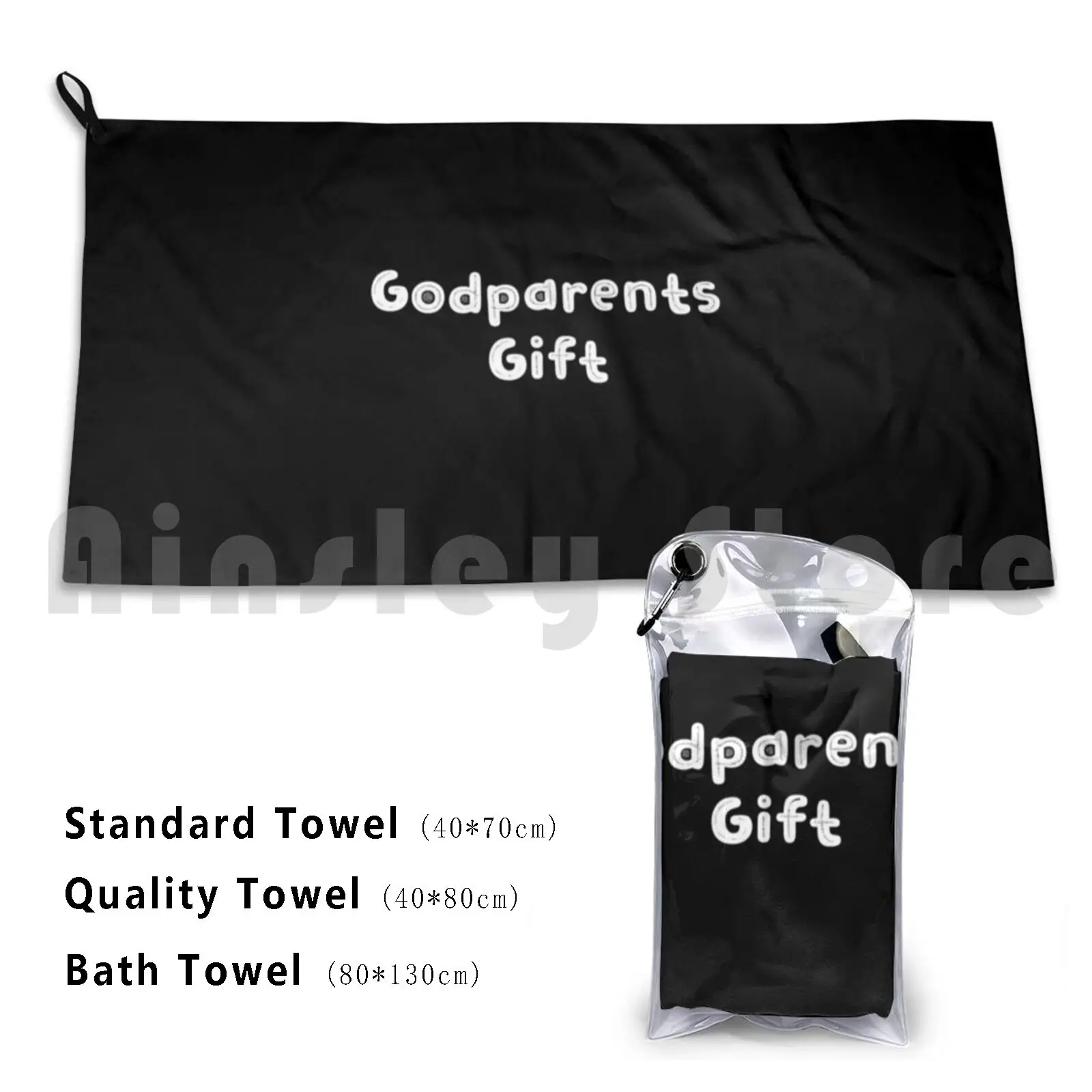 Godparents Gift Custom Towel Bath Towel Godparents Godmother Godfather Magic Baby Shower Cartoon Cosmo