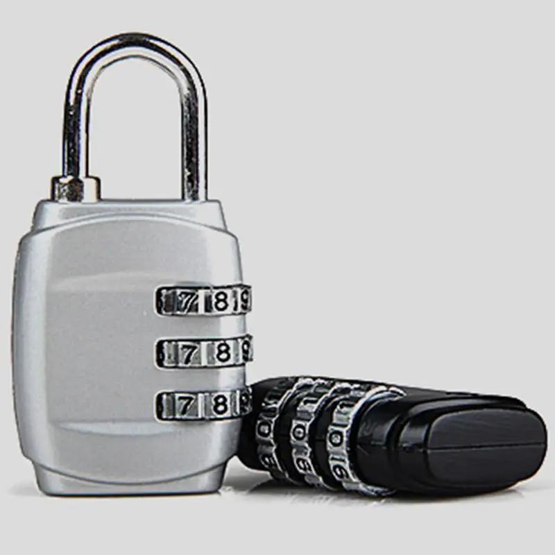 3 Dial Digit Password Lock Combination Suitcase Luggage Metal Code Password Lock Padlock Zinc Alloy Coded Lock Keyed Padlock