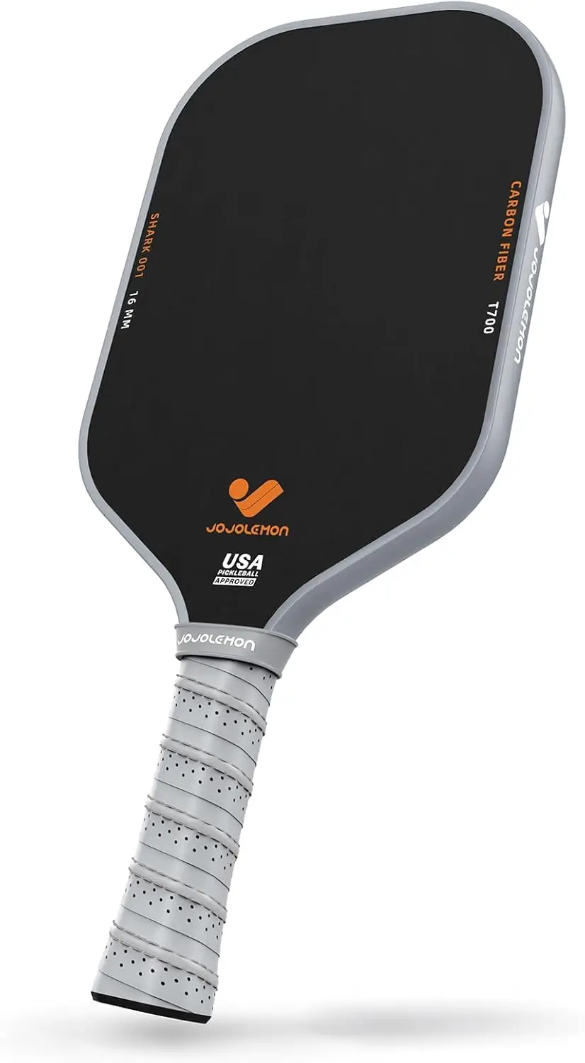 

Carbon Fiber Pickleball Paddles with 16mm Shark Power Polymer Core for Ultimate Spin & Consistency