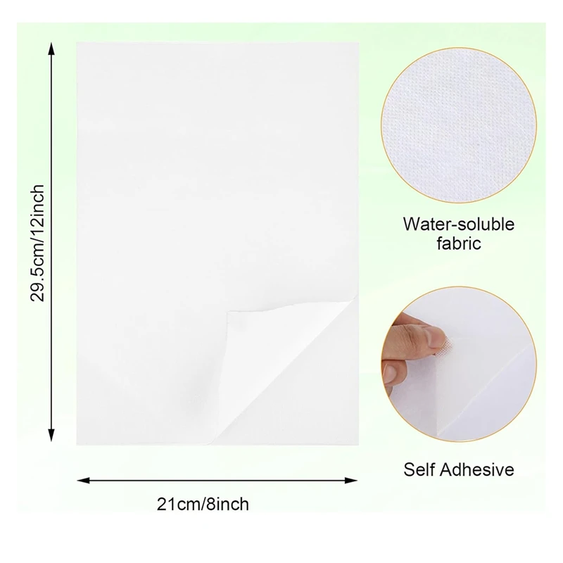 スティック&ステッチ刺繍用紙 刺繍用 溶ける刺繍転写 刺繍パターン転写用-ABJU