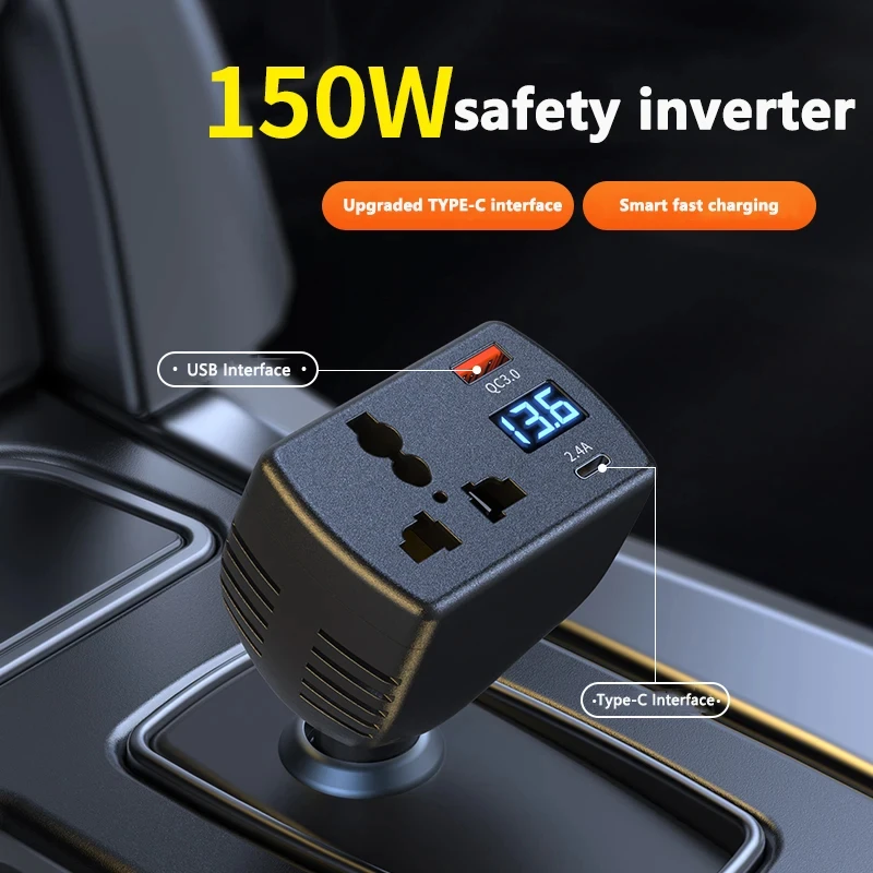 2026 Inverter 150W DC 12V To DC 220V Auto Power Inverter Car Voltage Converter Adapter Adaptor With USB Car Charger