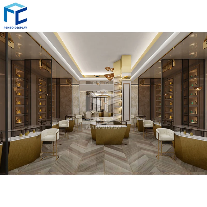 

225 customized Custom Perfume Shop Interior Design Display Fixtures One Stop Retail Decor Perfume Store