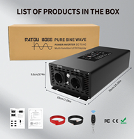 DATOUBOSS DN03 12V 24V Portable Car Inverter Rated Power 2000W Peak Power 4000W High Frequency Pure Sine Wave Inverter For RV
