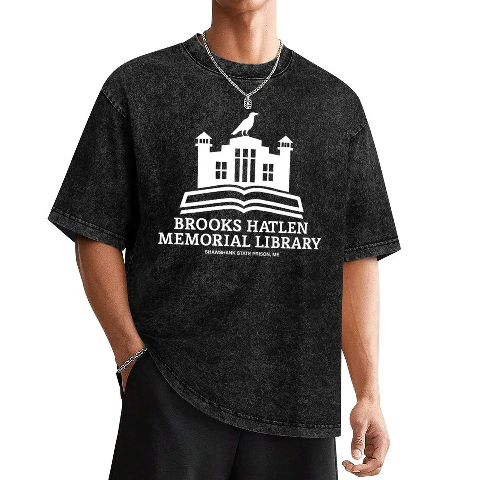 Brooks Hatlen Memorial Library T-Shirt summer clothes shirts graphic tees Aesthetic clothing mens clothes