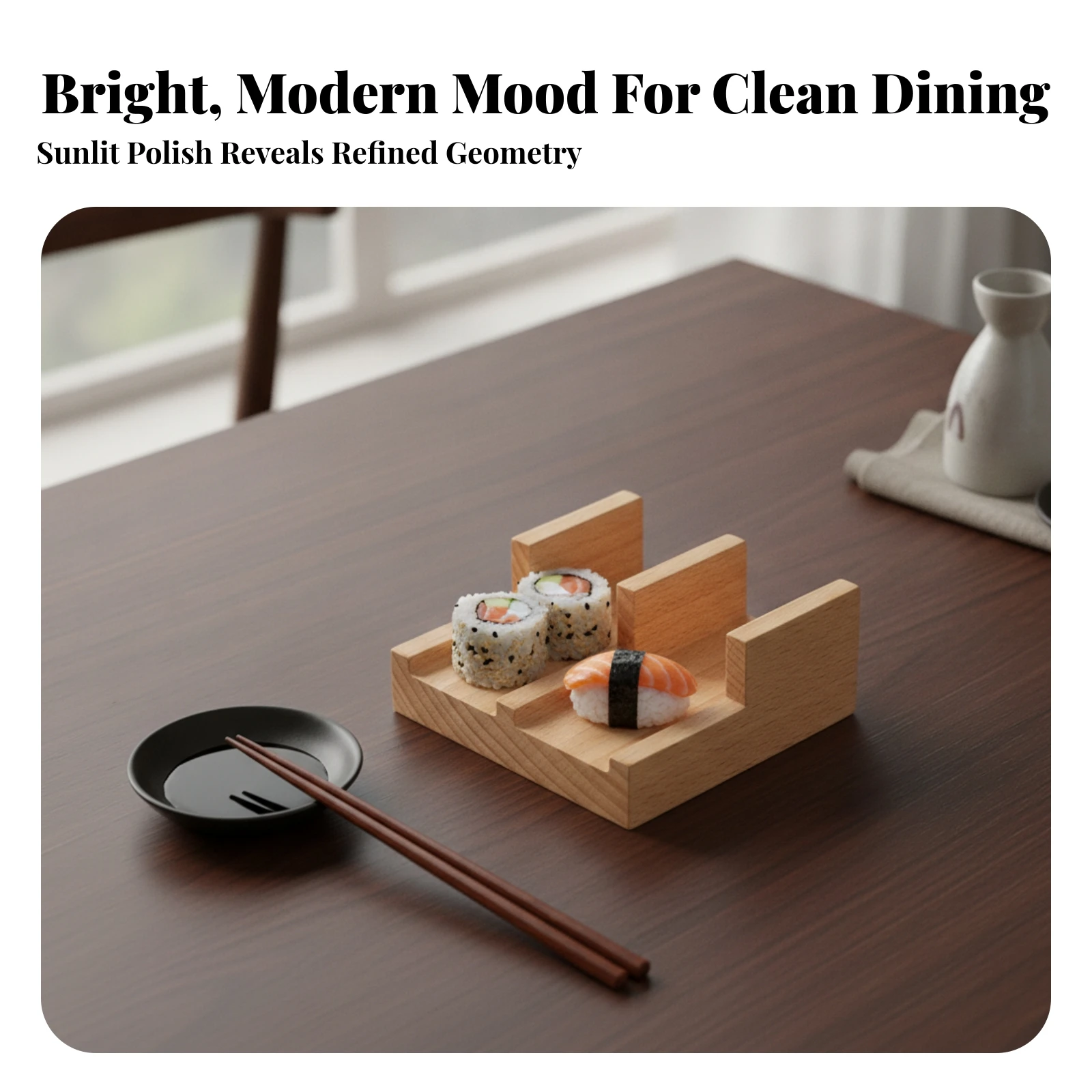 Sushi Stand Wooden Sushi Display Stand Presentation Platter Compact Tableware Space-Saving for Home Hosts, Dinner Table