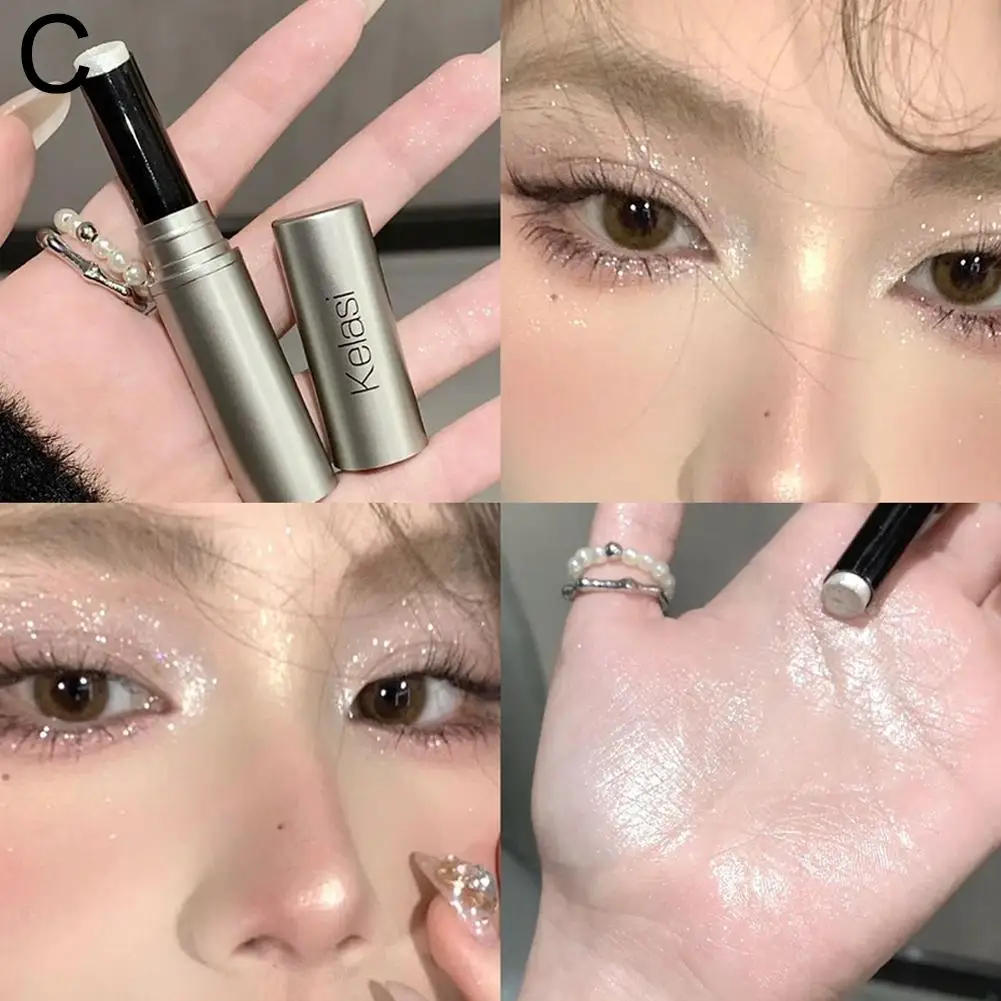 Jelly Shine Highlighter Stick Long-lasting Glitter Rouge Contouring Cheek Blush Face Makeup Korean Highlighter Natural S4N3