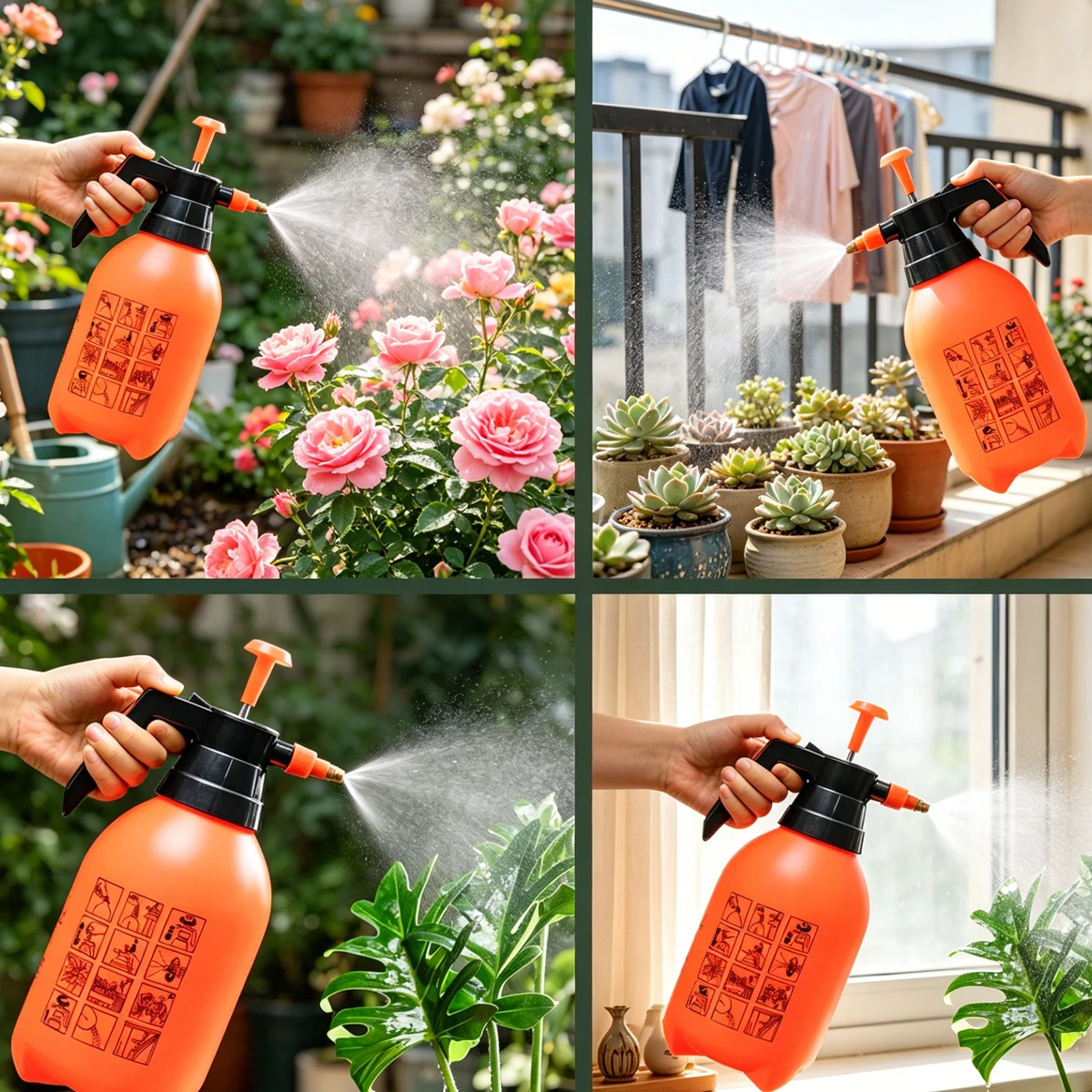 2-Liter-Druckgießkanne, manuelle Druckgartenwerkzeuge, Gartengeräte, Zerstäuberdüse für Sprühsystemflaschen – Detail 5