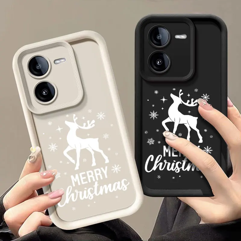 Christmas Fashine Case For VIVO Y02 Y03 Y15S Y16 Y17 Y17S Y21 Y22S Y27 Y35 Y36 Y72 Y75 Y76 Y77 Y78 Y100 5G Soft Cover Shell